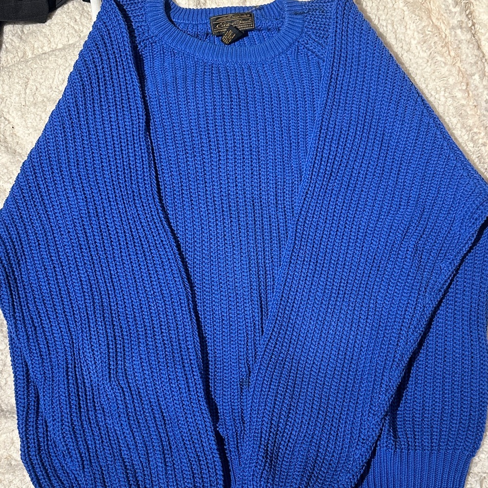 Eddie Bauer Vibrant Blue Cotton Sweater